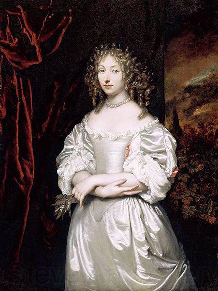 caspar netscher Portrait of Suzanna Doublet-Huygens (1637-1725) fifth and last child of Constantijn Huygens and Suzanna van Baerle, and their only daughter, painted b Norge oil painting art